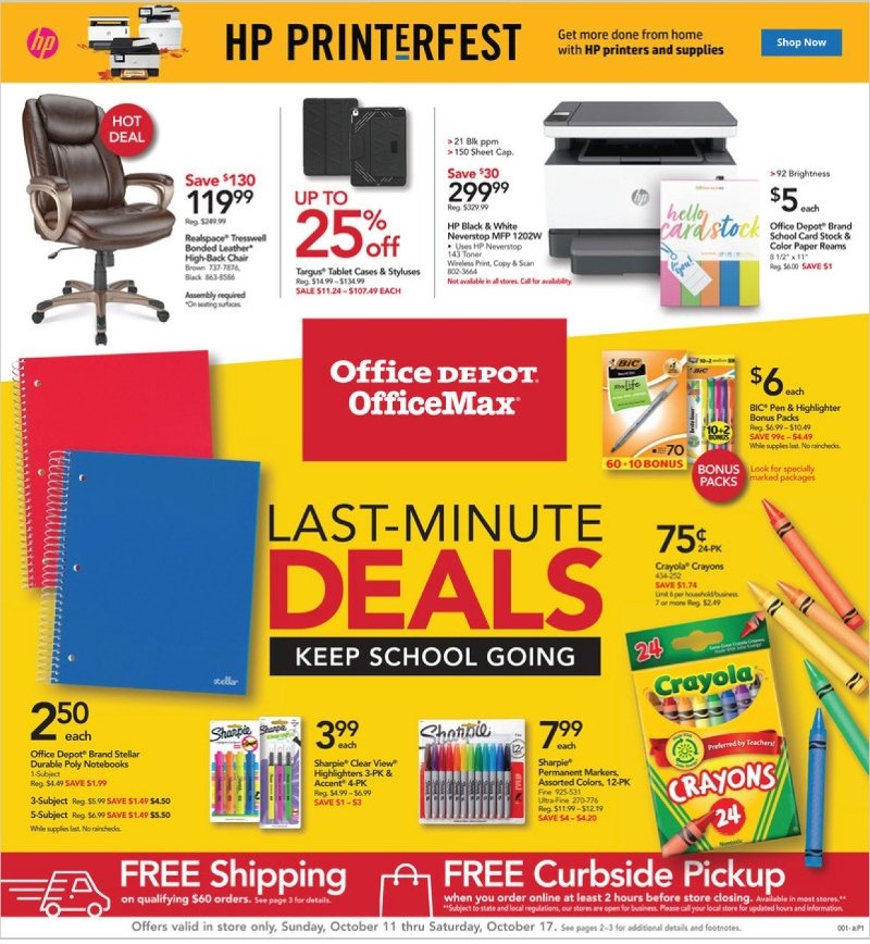 Office Depot and OfficeMax Weekly October 11 - 17, 2020 Page 1