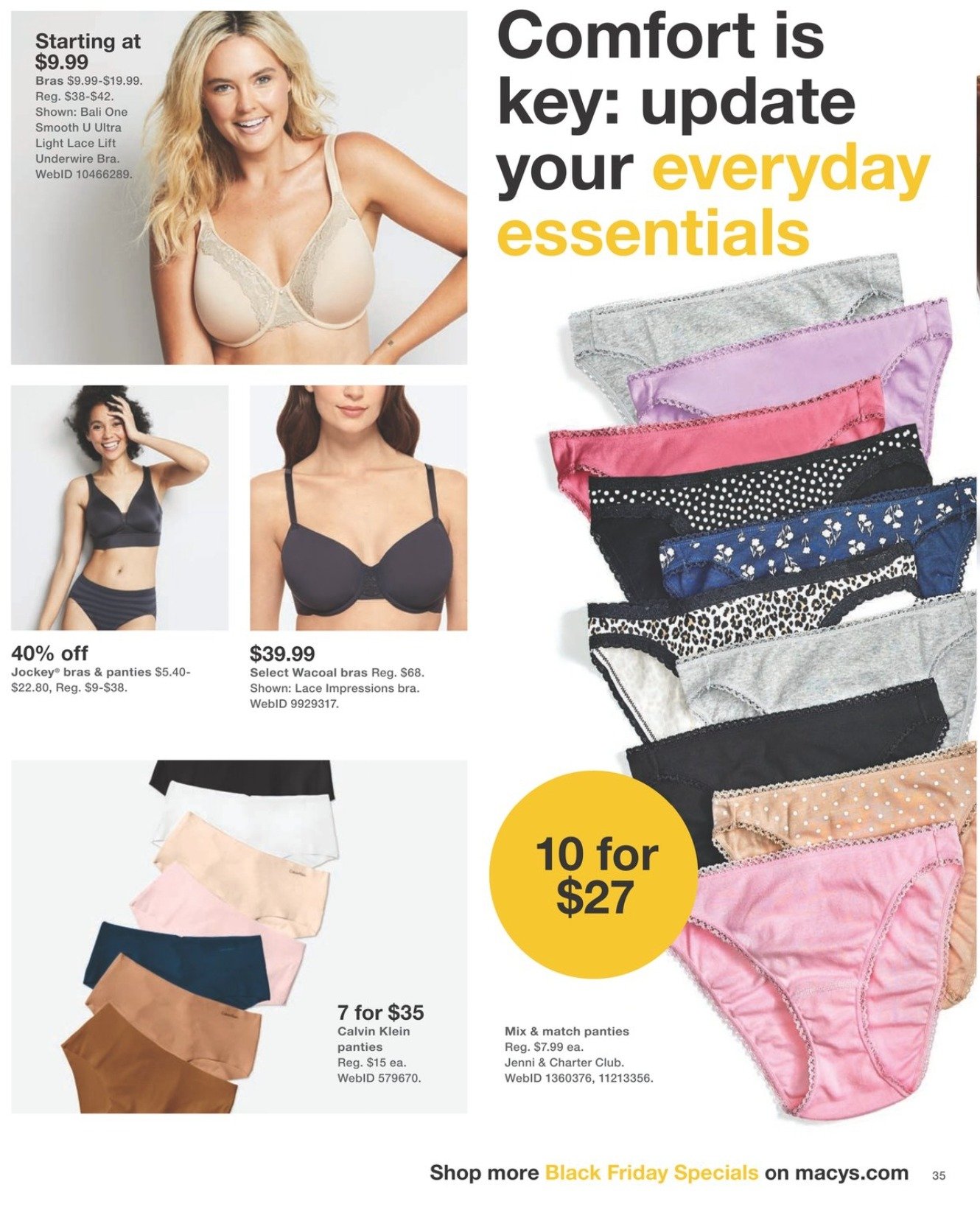 macy's bra and panties sale