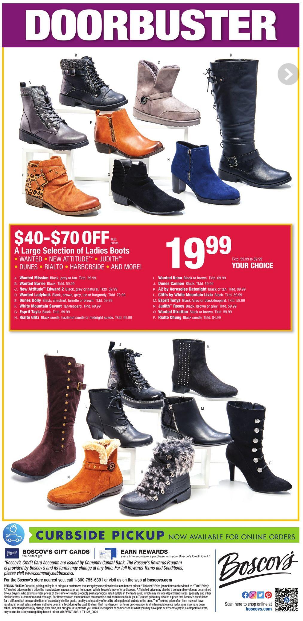 boscov's boots sale