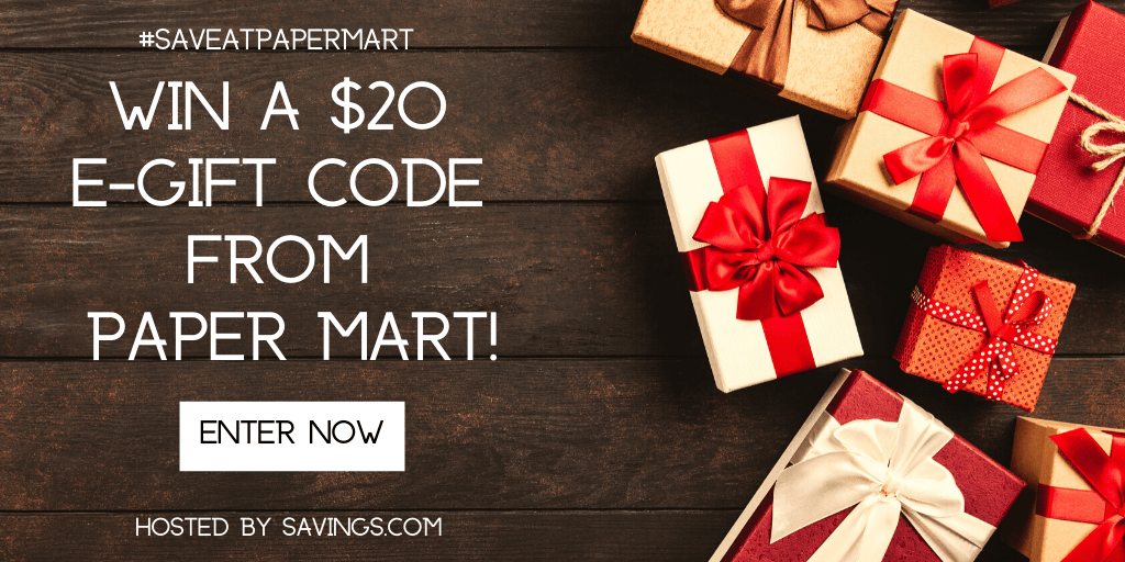 Win a $20 Paper Mart e-gift code.