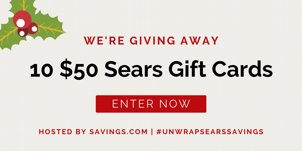 Enter Now to Win a $50 Sears Gift Card