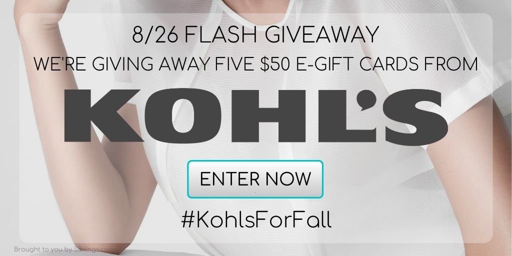 Win a $50 e-gift card from Kohl's.