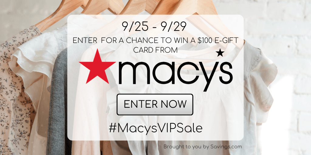 Savings.com #MacysVIPSale Sweepstakes