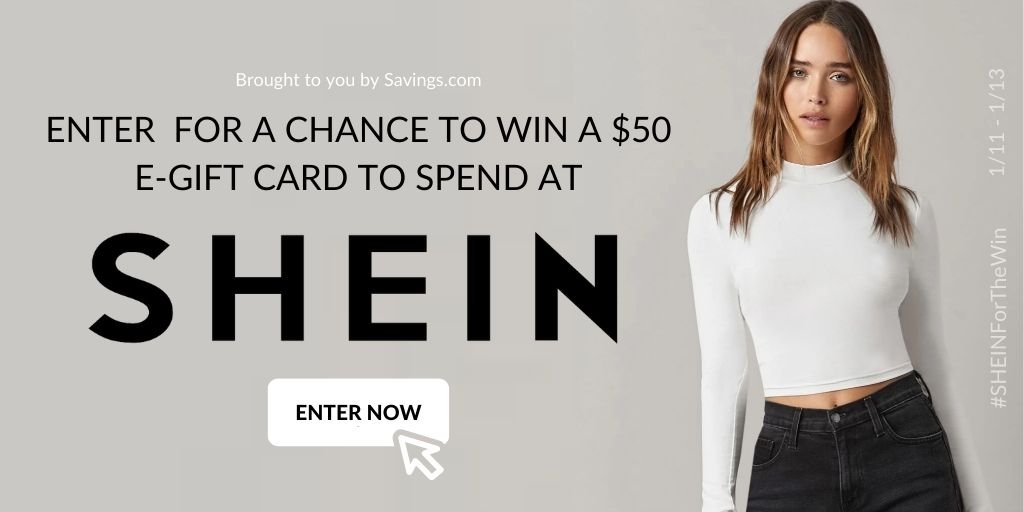 Win a $50 e-gift cards to spend at SHEIN! 