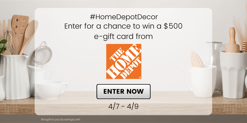 Win a $500 e-gift card from The Home Depot! 